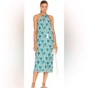 Natalie Martin Marlien Silk Dress in Jade Geranium Print
